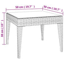 vidaXL barna polyrattan és edzett üveg kisasztal 50 x 50 x 38 cm