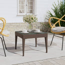 vidaXL barna polyrattan és edzett üveg kisasztal 50 x 50 x 38 cm