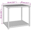 vidaXL fekete polyrattan kisasztal 55 x 45 x 49 cm