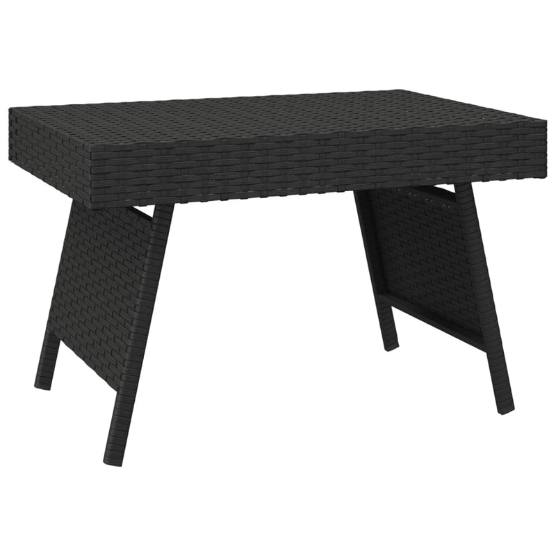 vidaXL fekete összecsukható polyrattan kisasztal 60 x 40 x 38 cm