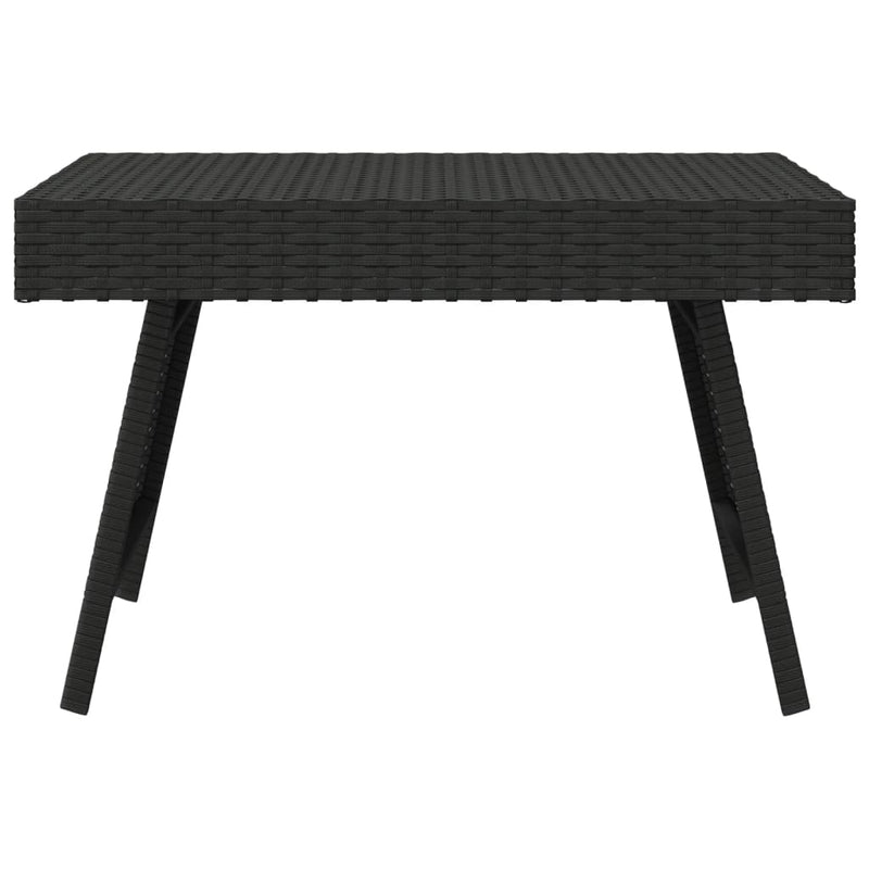vidaXL fekete összecsukható polyrattan kisasztal 60 x 40 x 38 cm