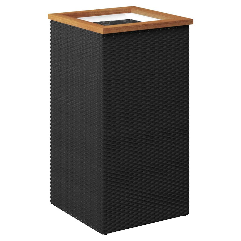 vidaXL fekete polyrattan ültetőláda 40 x 40 x 80 cm