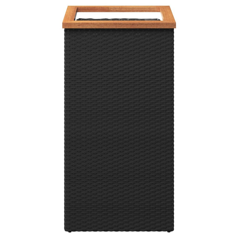 vidaXL fekete polyrattan ültetőláda 40 x 40 x 80 cm