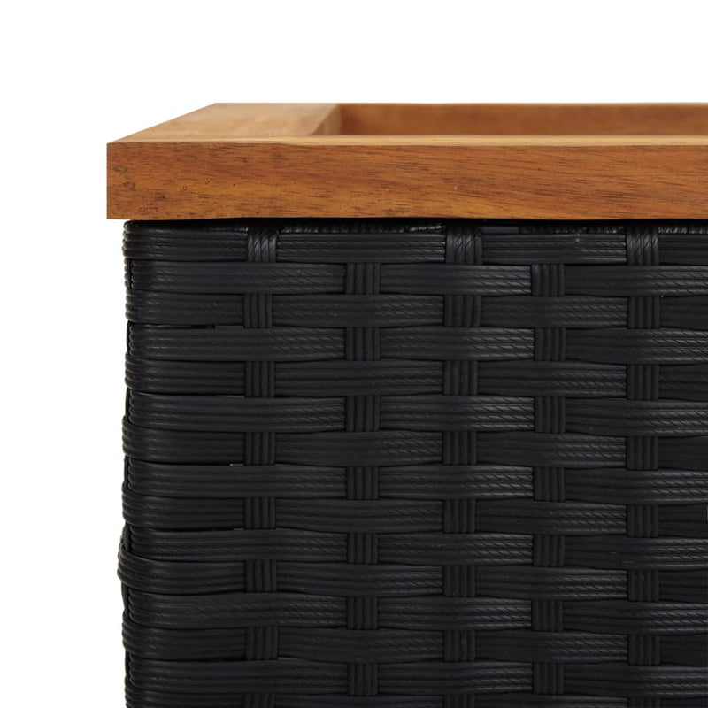 vidaXL fekete polyrattan ültetőláda 40 x 40 x 80 cm