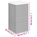 vidaXL fekete polyrattan ültetőláda 40 x 40 x 80 cm