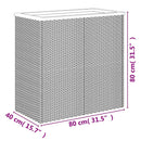 vidaXL fekete polyrattan ültetőláda 80 x 40 x 80 cm