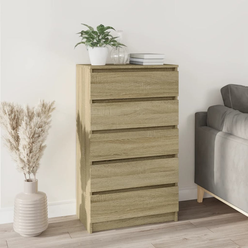 vidaXL sonoma tölgy színű szerelt fa fiókos szekrény 60 x 36 x 103 cm