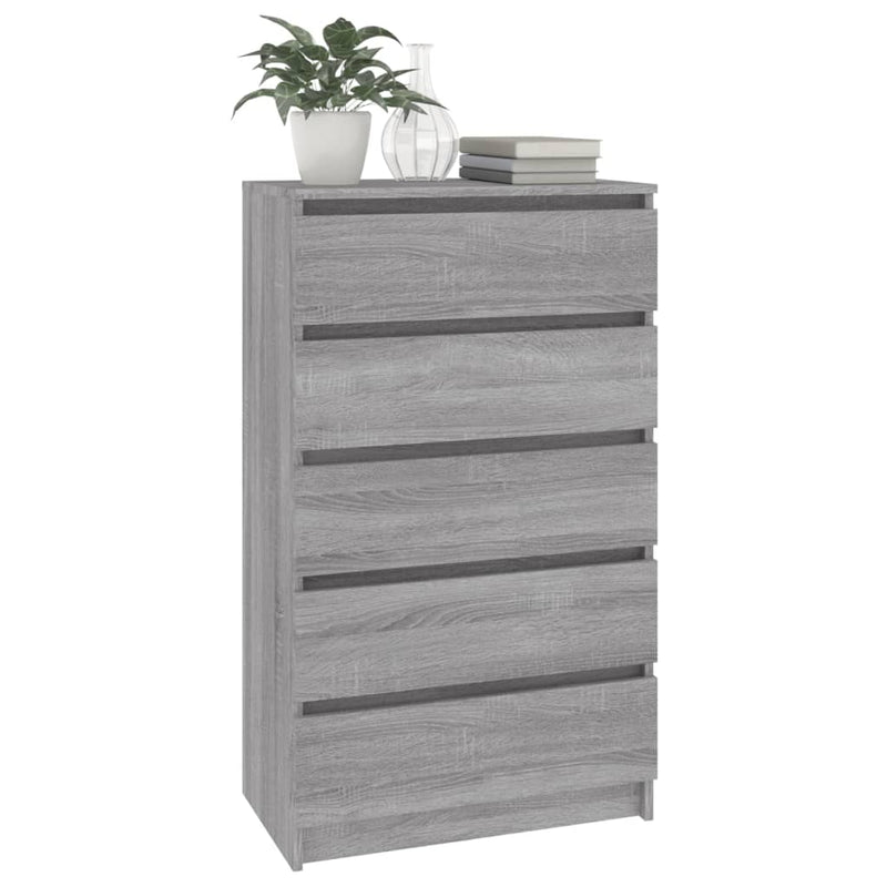 vidaXL szürke sonoma színű szerelt fa fiókos szekrény 60 x 36 x 103 cm