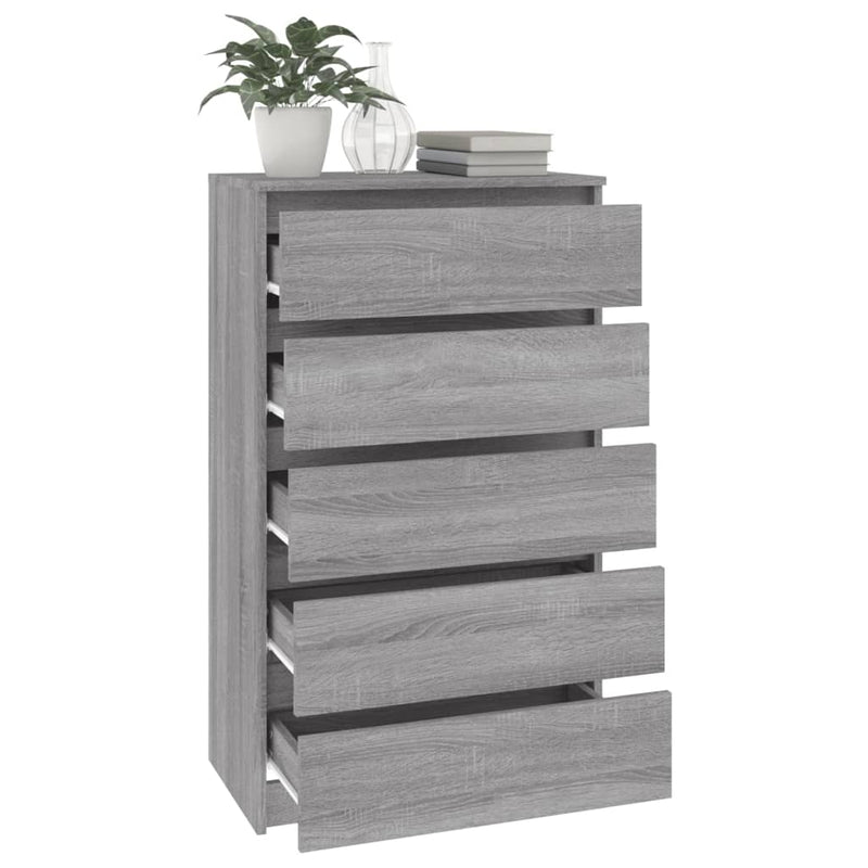 vidaXL szürke sonoma színű szerelt fa fiókos szekrény 60 x 36 x 103 cm