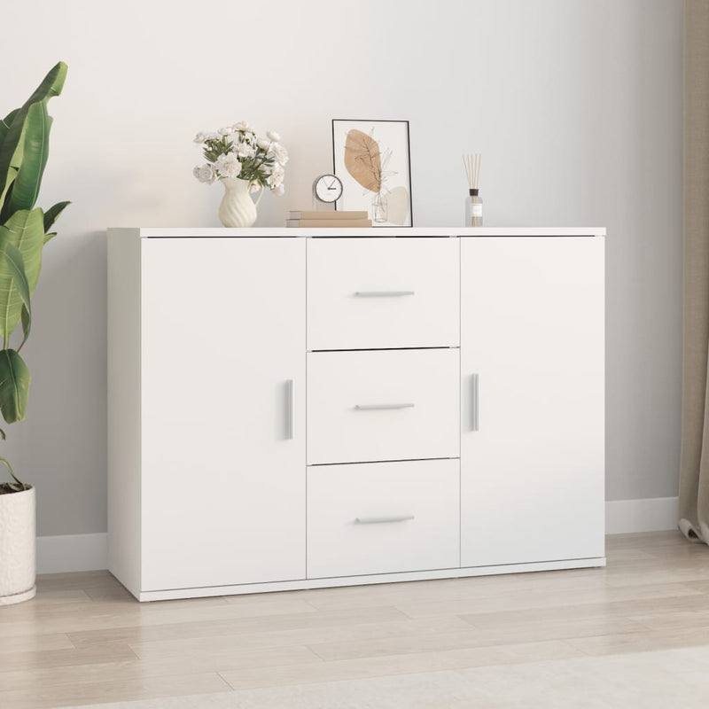 vidaXL fehér szerelt fa tálalószekrény 91x29,5x65 cm