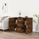 vidaXL füstös tölgy színű szerelt fa tálalószekrény 91x29,5x65 cm