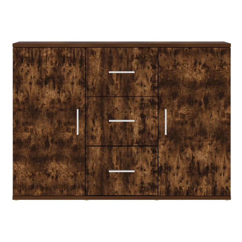 vidaXL füstös tölgy színű szerelt fa tálalószekrény 91x29,5x65 cm