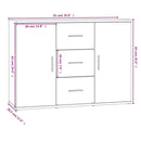 vidaXL füstös tölgy színű szerelt fa tálalószekrény 91x29,5x65 cm