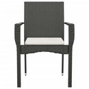 vidaXL 2 db fekete polyrattan kerti szék párnával