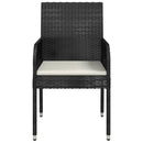 vidaXL 4 db fekete polyrattan kerti szék párnával
