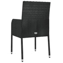 vidaXL 4 db fekete polyrattan kerti szék párnával