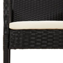 vidaXL 4 db fekete polyrattan kerti szék párnával