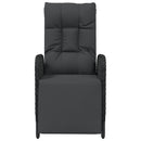vidaXL 2 db fekete polyrattan dönthető kültéri szék párnával