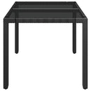vidaXL fekete polyrattan üveglapos kerti asztal 90 x 90 x 75 cm