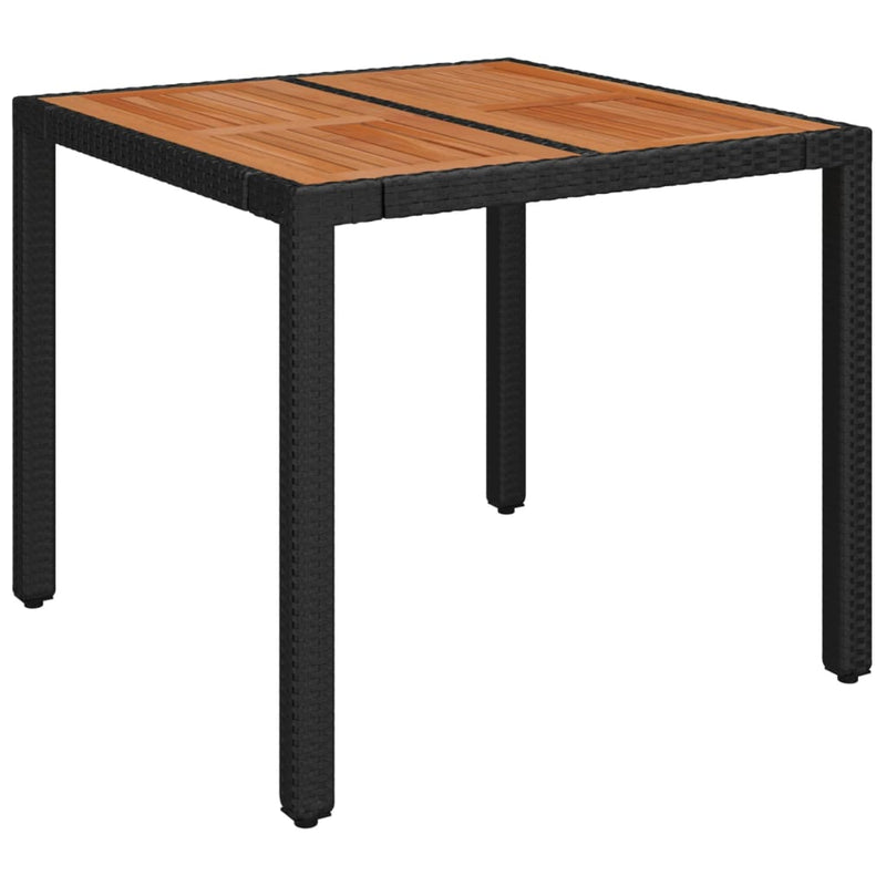 vidaXL fekete polyrattan falapos kerti asztal 90 x 90 x 75 cm