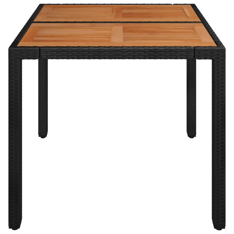 vidaXL fekete polyrattan falapos kerti asztal 90 x 90 x 75 cm