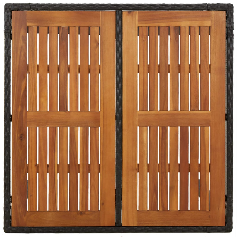 vidaXL fekete polyrattan falapos kerti asztal 90 x 90 x 75 cm