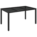 vidaXL fekete polyrattan üveglapos kerti asztal 150 x 90 x 75 cm