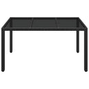 vidaXL fekete polyrattan üveglapos kerti asztal 150 x 90 x 75 cm