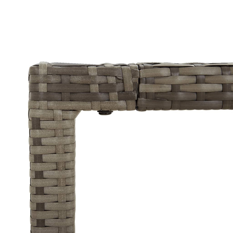 vidaXL szürke polyrattan üveglapos kerti asztal 150 x 90 x 75 cm
