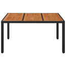 vidaXL fekete polyrattan falapos kerti asztal 150 x 90 x 75 cm