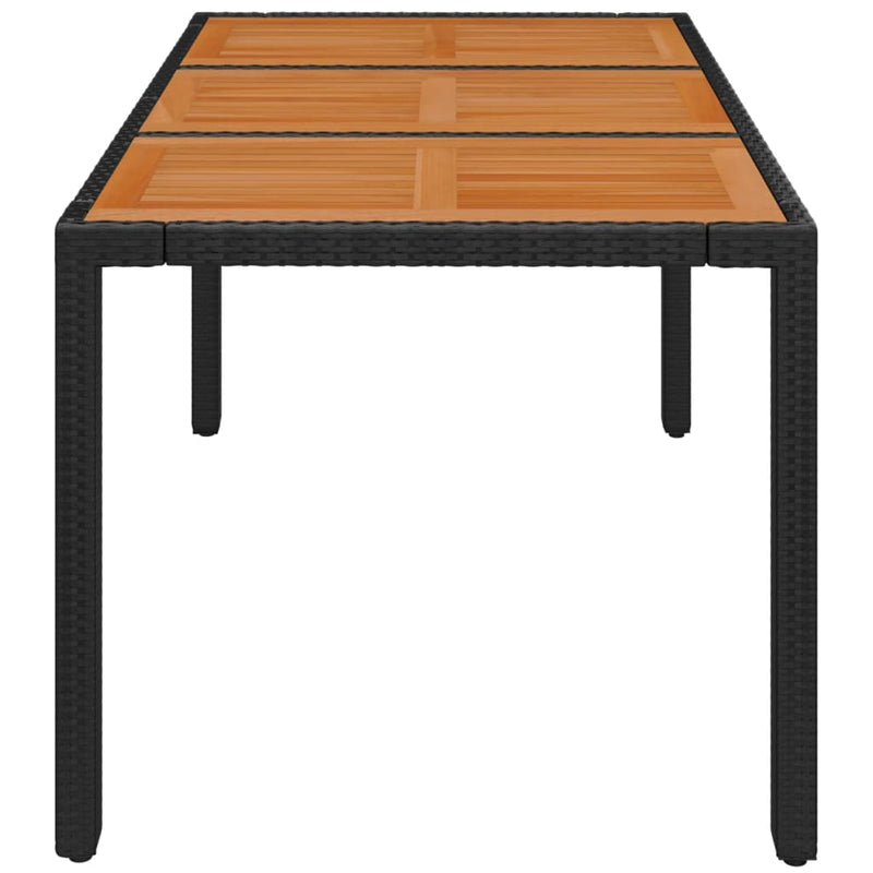 vidaXL fekete polyrattan falapos kerti asztal 150 x 90 x 75 cm