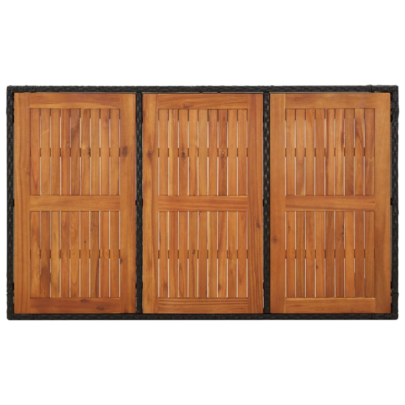 vidaXL fekete polyrattan falapos kerti asztal 150 x 90 x 75 cm