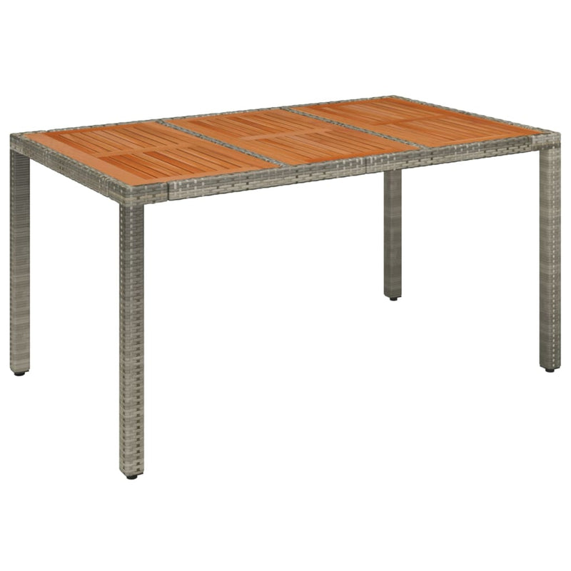 vidaXL szürke polyrattan falapos kerti asztal 150 x 90 x 75 cm