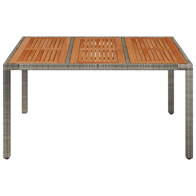 vidaXL szürke polyrattan falapos kerti asztal 150 x 90 x 75 cm