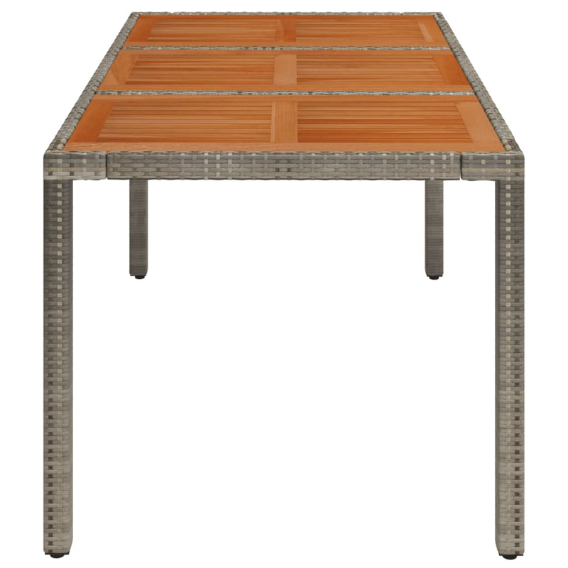 vidaXL szürke polyrattan falapos kerti asztal 150 x 90 x 75 cm