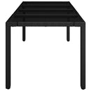vidaXL fekete polyrattan üveglapos kerti asztal 190 x 90 x 75 cm