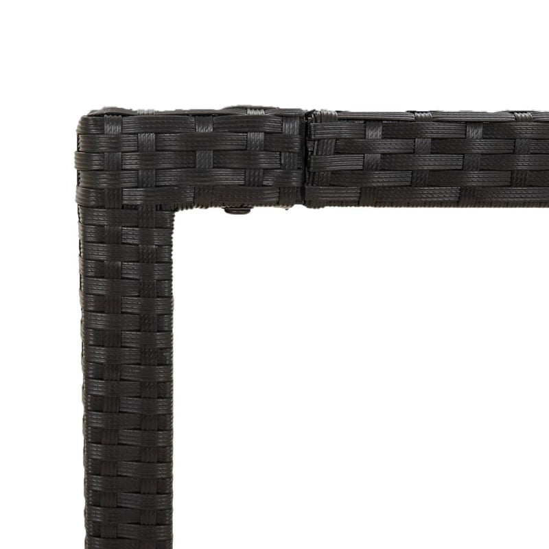 vidaXL fekete polyrattan üveglapos kerti asztal 190 x 90 x 75 cm