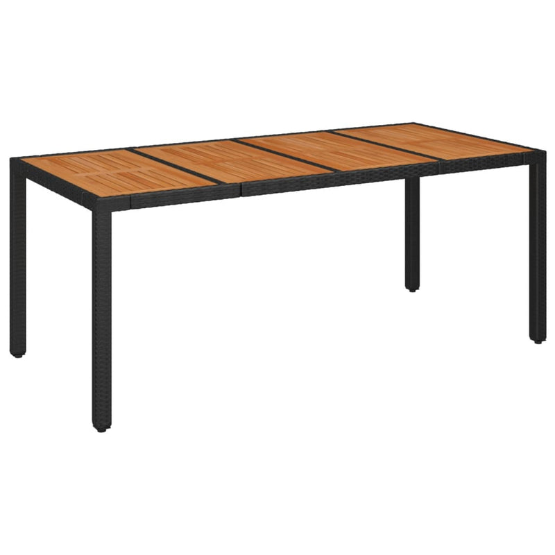 vidaXL fekete polyrattan falapos kerti asztal 190 x 90 x 75 cm