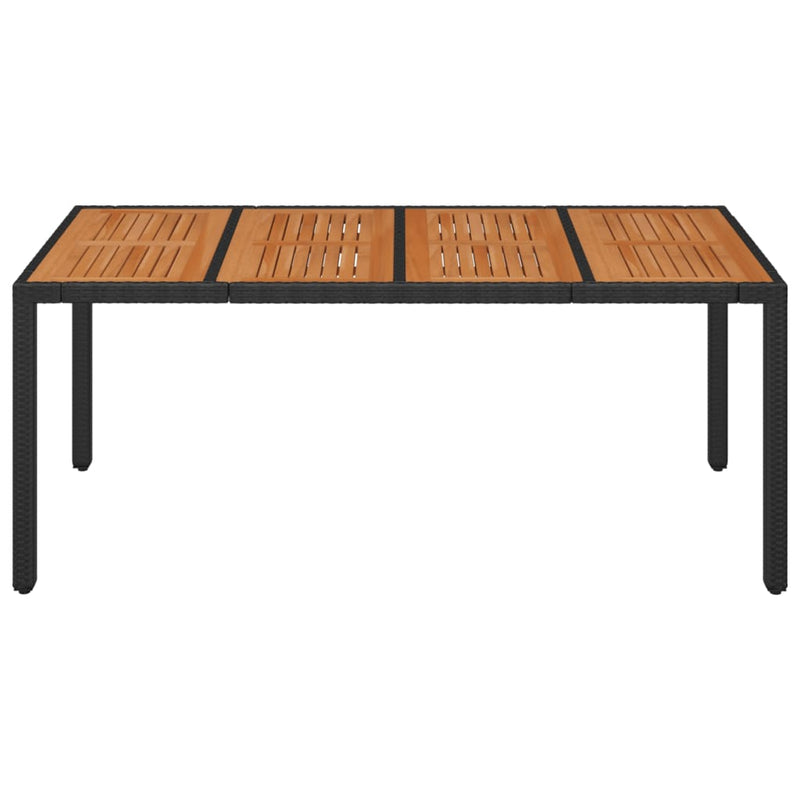 vidaXL fekete polyrattan falapos kerti asztal 190 x 90 x 75 cm