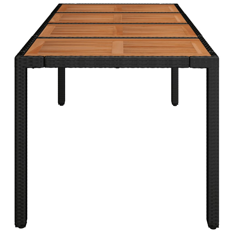 vidaXL fekete polyrattan falapos kerti asztal 190 x 90 x 75 cm