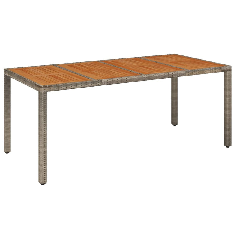 vidaXL szürke polyrattan falapos kerti asztal 190 x 90 x 75 cm