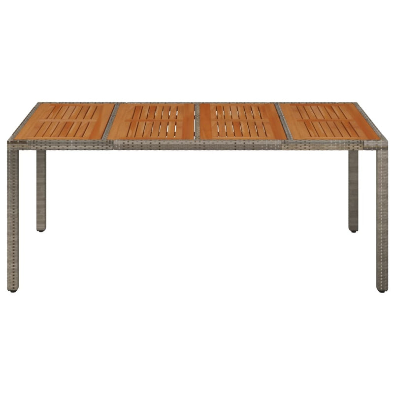 vidaXL szürke polyrattan falapos kerti asztal 190 x 90 x 75 cm