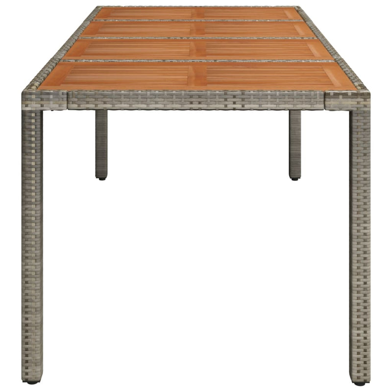 vidaXL szürke polyrattan falapos kerti asztal 190 x 90 x 75 cm