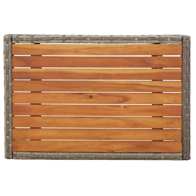 vidaXL 2 db szürke polyrattan dönthető kerti szék asztallal