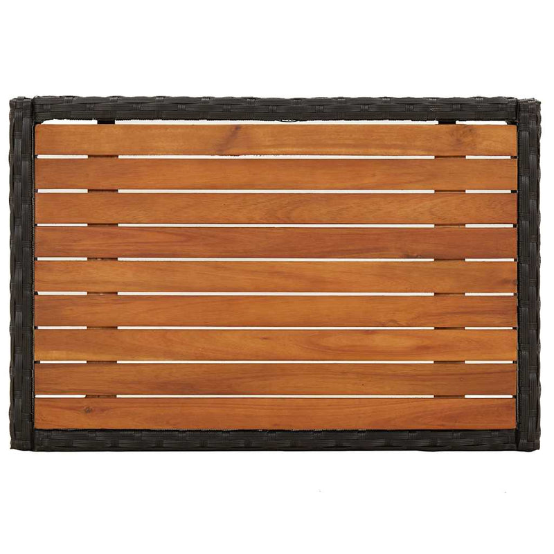 vidaXL 2 db fekete polyrattan dönthető kerti szék asztallal