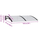 vidaXL fekete polikarbonát ajtóelőtető 150 x 100 cm