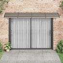 vidaXL fekete és átlátszó polikarbonát ajtóelőtető 350 x 75 cm