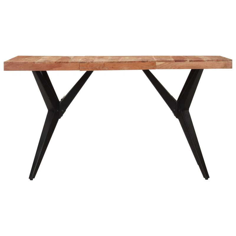 vidaXL fekete tömör akácfa étkezőasztal 140 x 70 x 76 cm