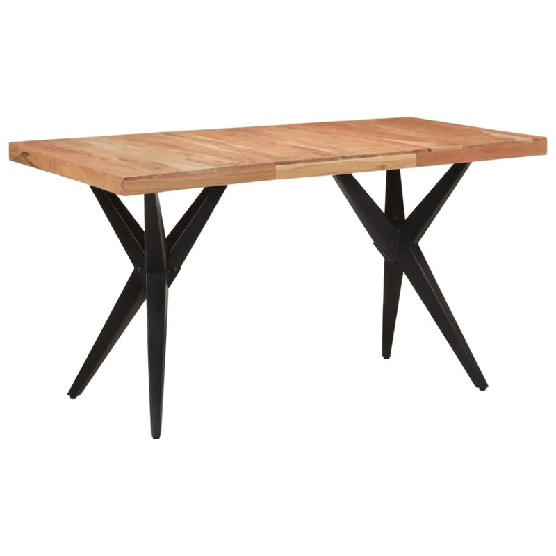 vidaXL fekete tömör akácfa étkezőasztal 140 x 70 x 76 cm