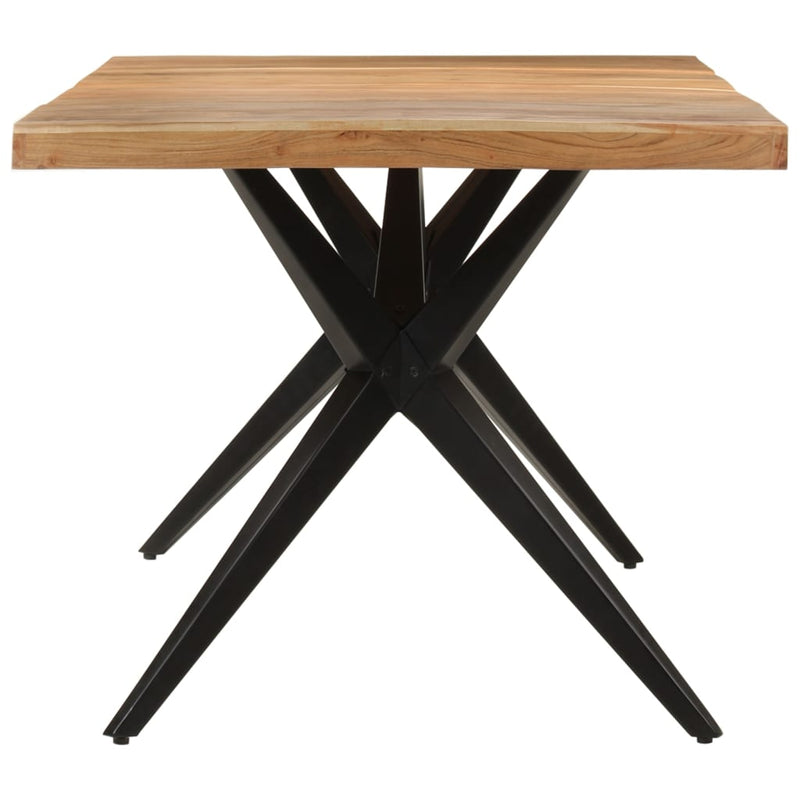 vidaXL fekete tömör akácfa étkezőasztal 180 x 90 x 77 cm